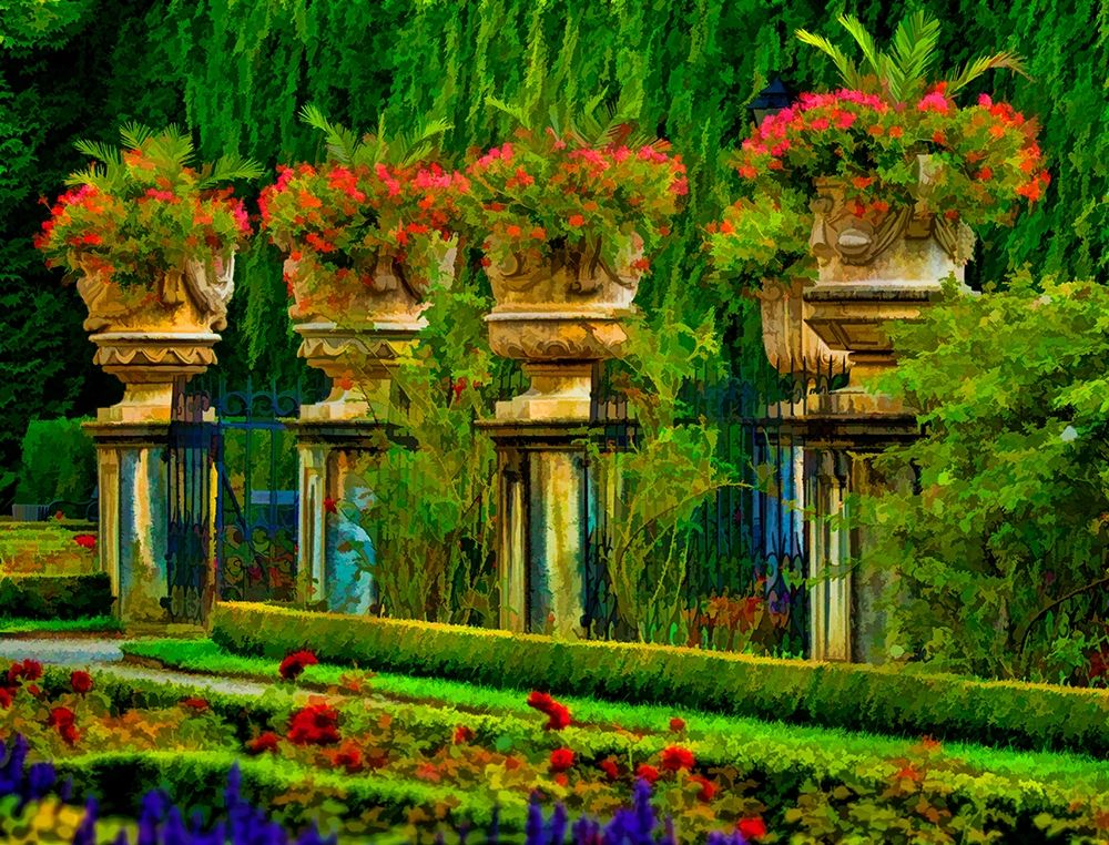 Austria-Salzburg Abstract of formal gardens at Mirabell Palace art print by Jaynes Gallery for $57.95 CAD